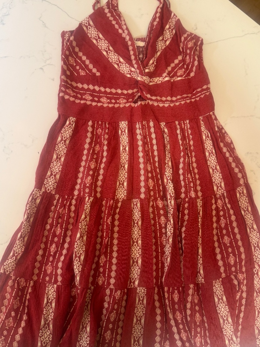 Mi Ami for Francesca's Mini Dress Aztec print rust/ ivory Sz S boho western fall